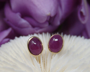 Ruby Cabs Oval Studs Earrings